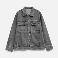 Куртка джинсовая O2, серая, размер 3XL/4XL