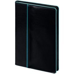 Ежедневник Alanis, недатированный, черный с голубым