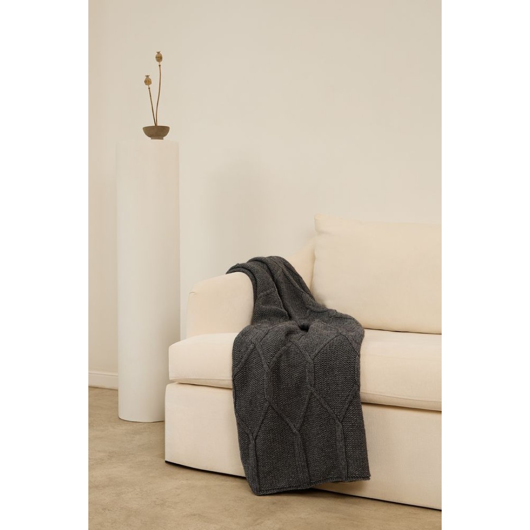 Плед Curve Verve, серый меланж (маренго)