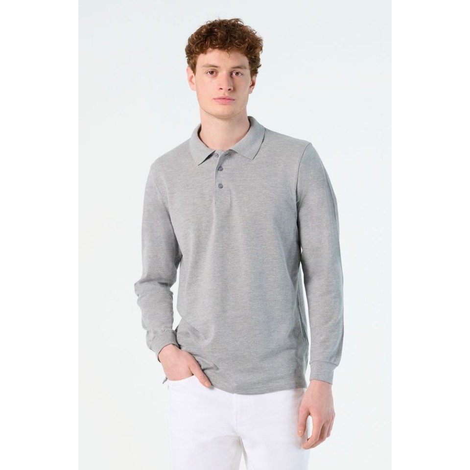 Рубашка поло мужская с длинным рукавом Star 170, черная, S