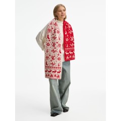 Шарф Holidale, красный с молочным