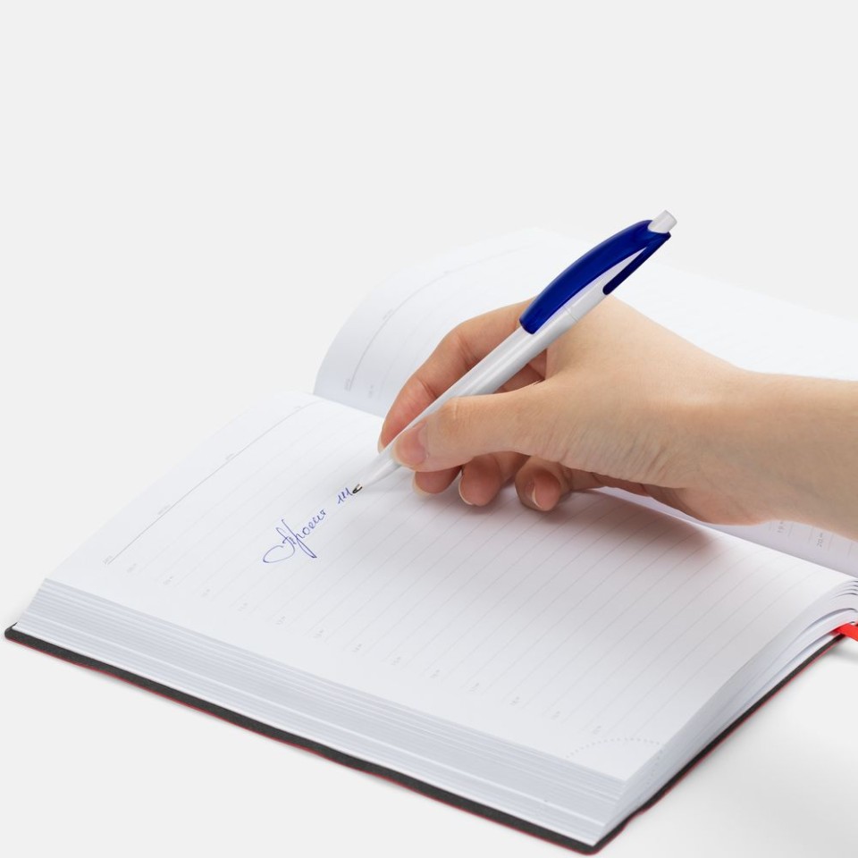 Ручка шариковая Bento, белая с синим