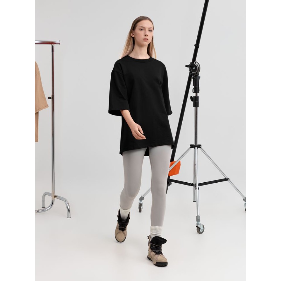 Футболка оверсайз унисекс Kosmos 2.0, черная, размер XS/S