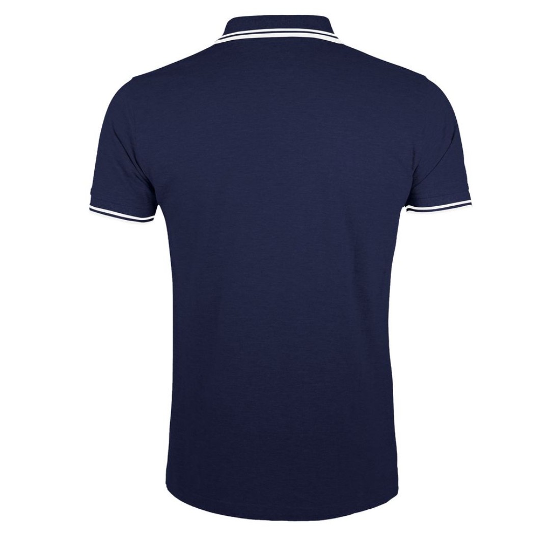 Рубашка поло мужская Pasadena Men 200 с контрастной отделкой темно-синяя с белым, XXL
