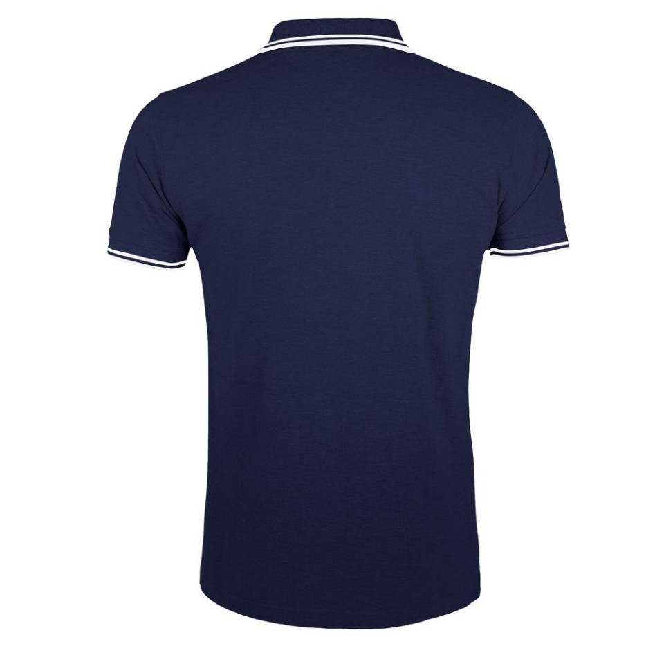 Рубашка поло мужская Pasadena Men 200 с контрастной отделкой темно-синяя с белым, S