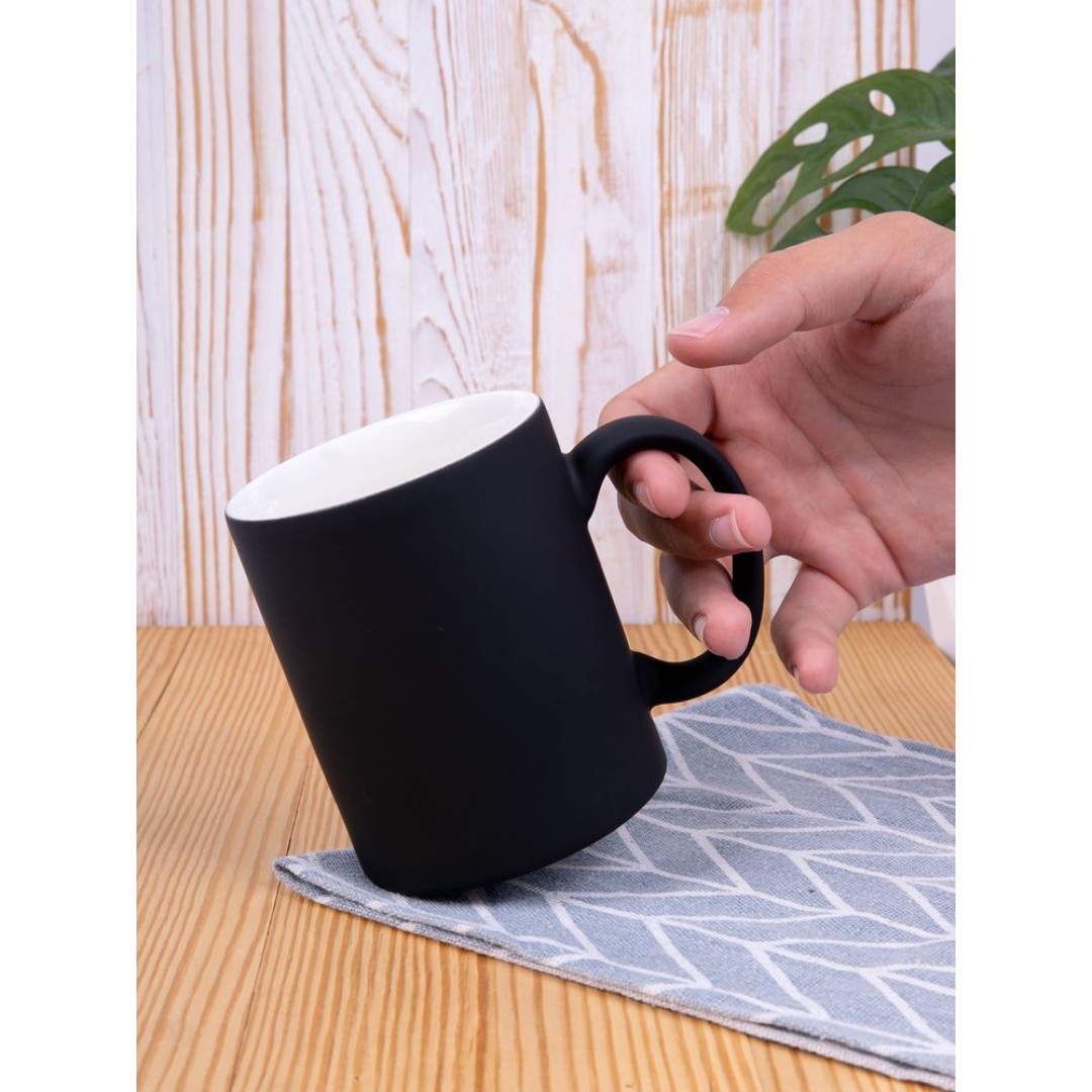 Кружка Promo Soft с покрытием софт-тач, черная