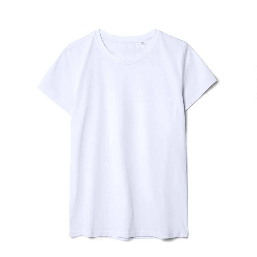 Футболка женская T-bolka Stretch Lady, белая (холодный оттенок)