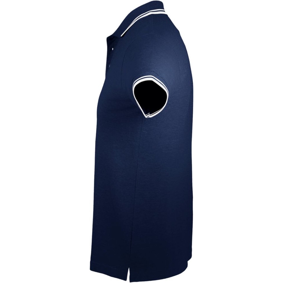 Рубашка поло мужская Pasadena Men 200 с контрастной отделкой темно-синяя с белым, S