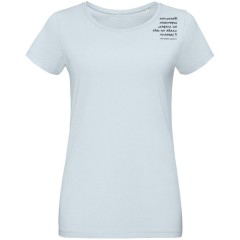 Футболка женская «Женщина хорошеет», голубая, S