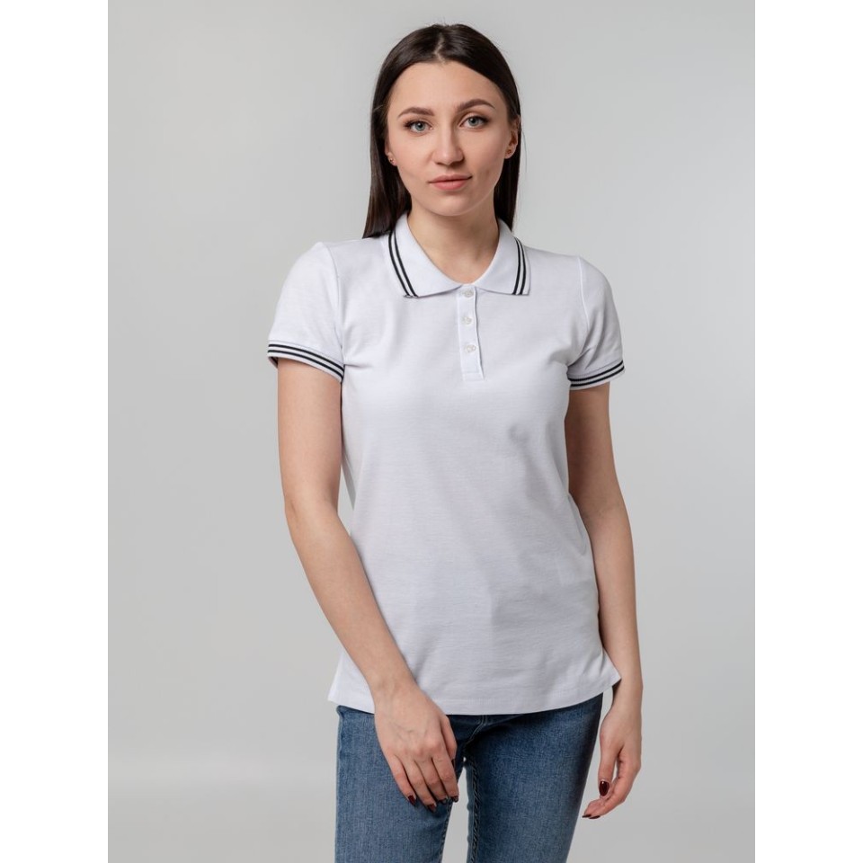 Рубашка поло женская Virma Stripes Lady, белая, XXL