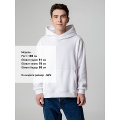 Худи флисовое унисекс Manakin, белое, размер XS/S