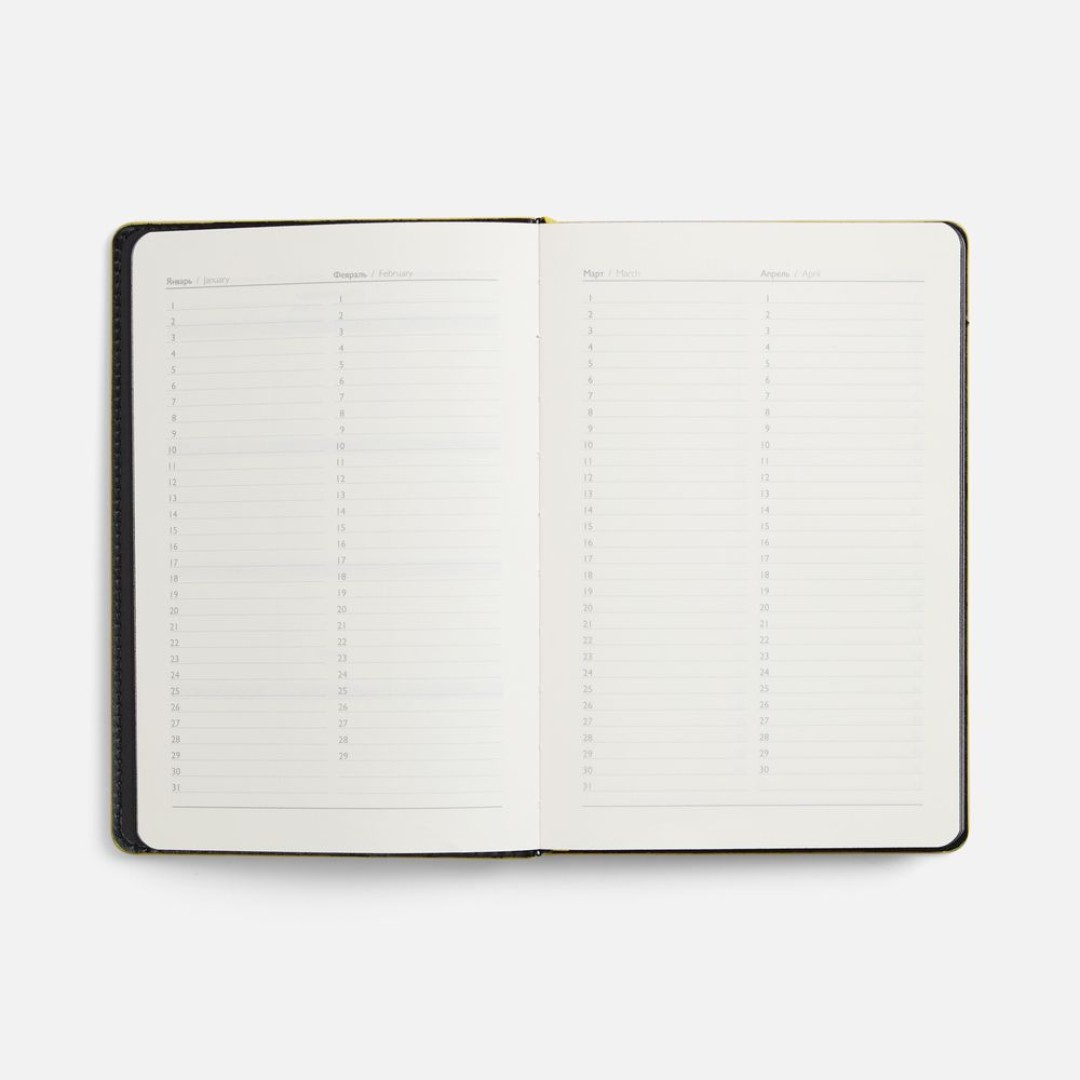 Ежедневник Alanis, недатированный, черный с желтым