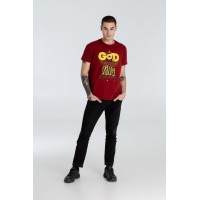 Футболка A God is High, гранатово-красная, S