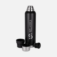 Термос Relaxika 1600 со стикерпаком, черный