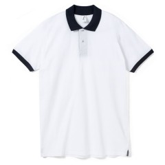 Рубашка поло Prince 190 белая с темно-синим , S