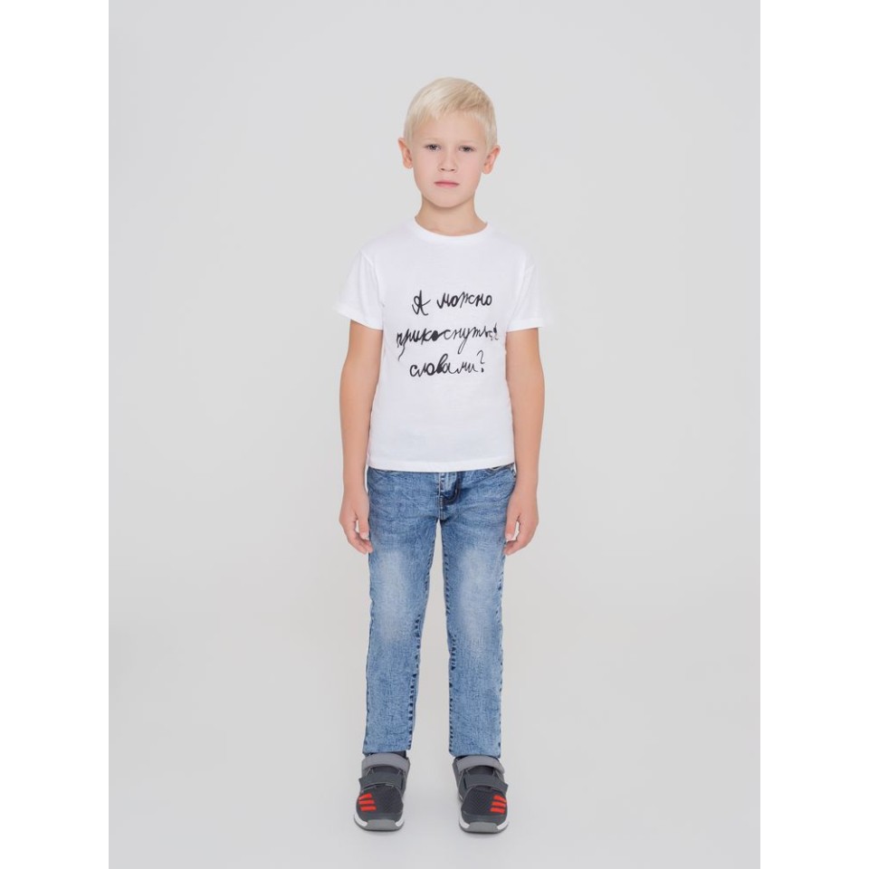 Футболка детская «Прикоснуться словами», белая, на рост 106-116 см (6 лет)