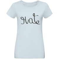 Футболка женская Hate-Love, голубая, S