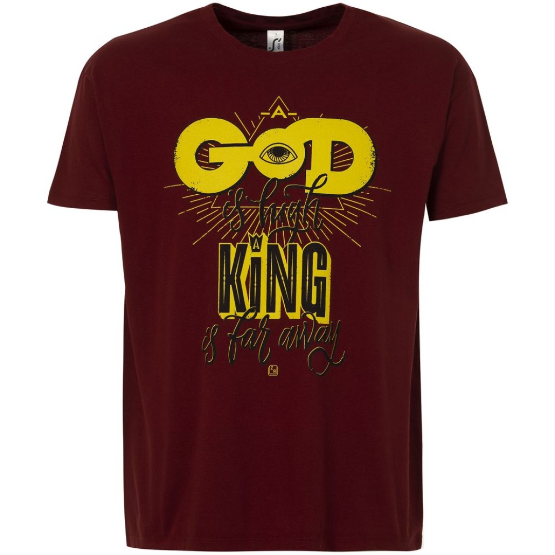 Футболка A God is High, гранатово-красная, S