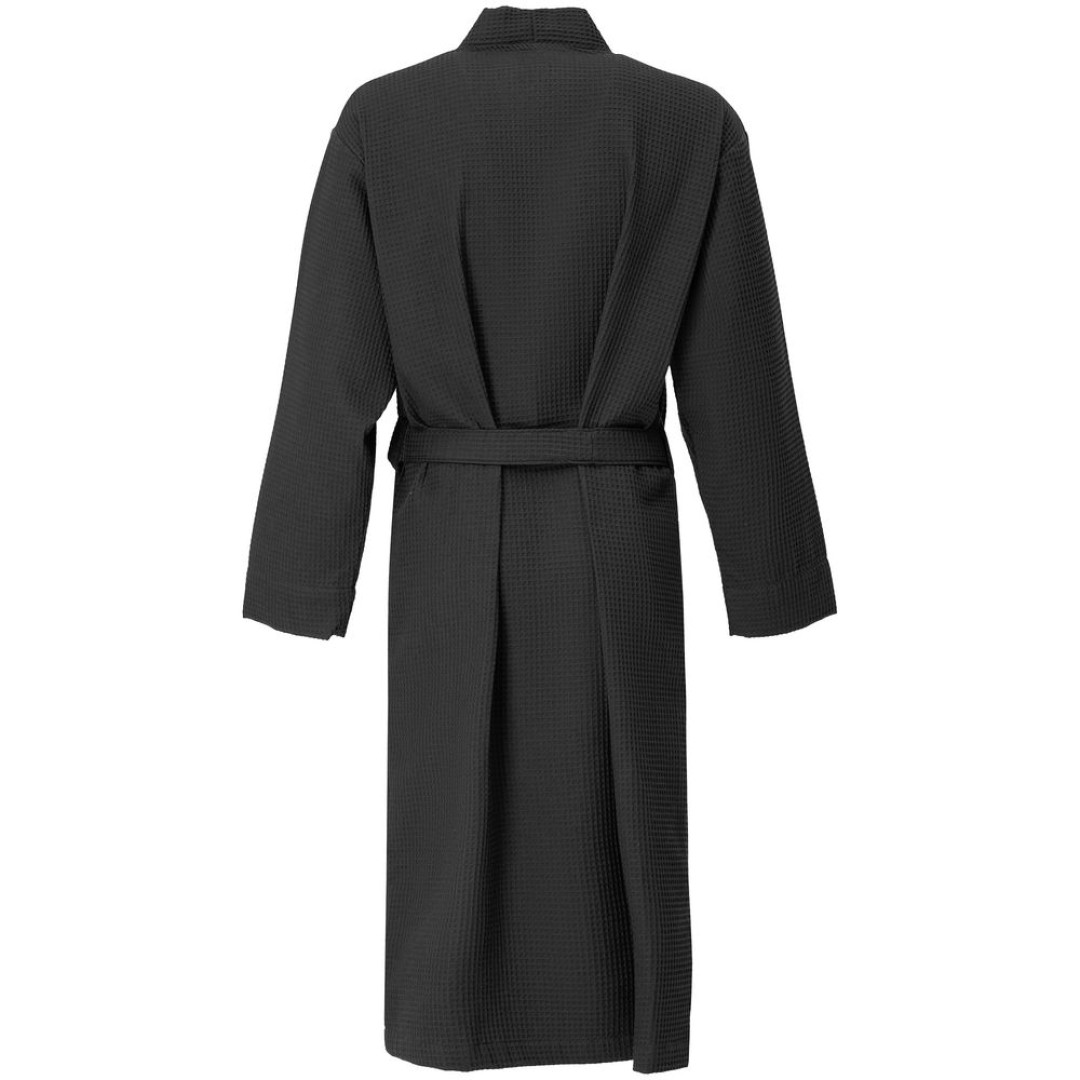 Халат вафельный Kimono, черный, размер M/L
