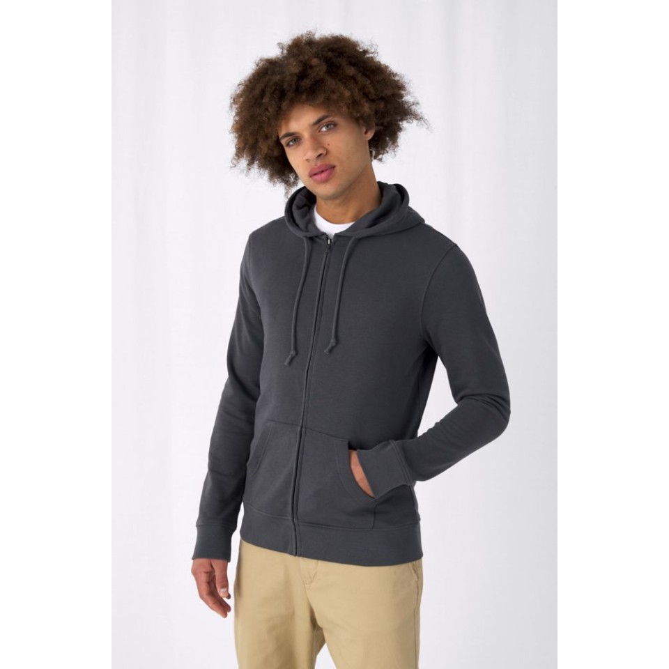 Толстовка на молнии с капюшоном унисекс BNC Inspire (Organic), темно-синяя