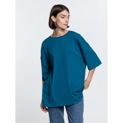 Футболка унисекс оверсайз Crosstown, бирюзовая (морская волна), размер L