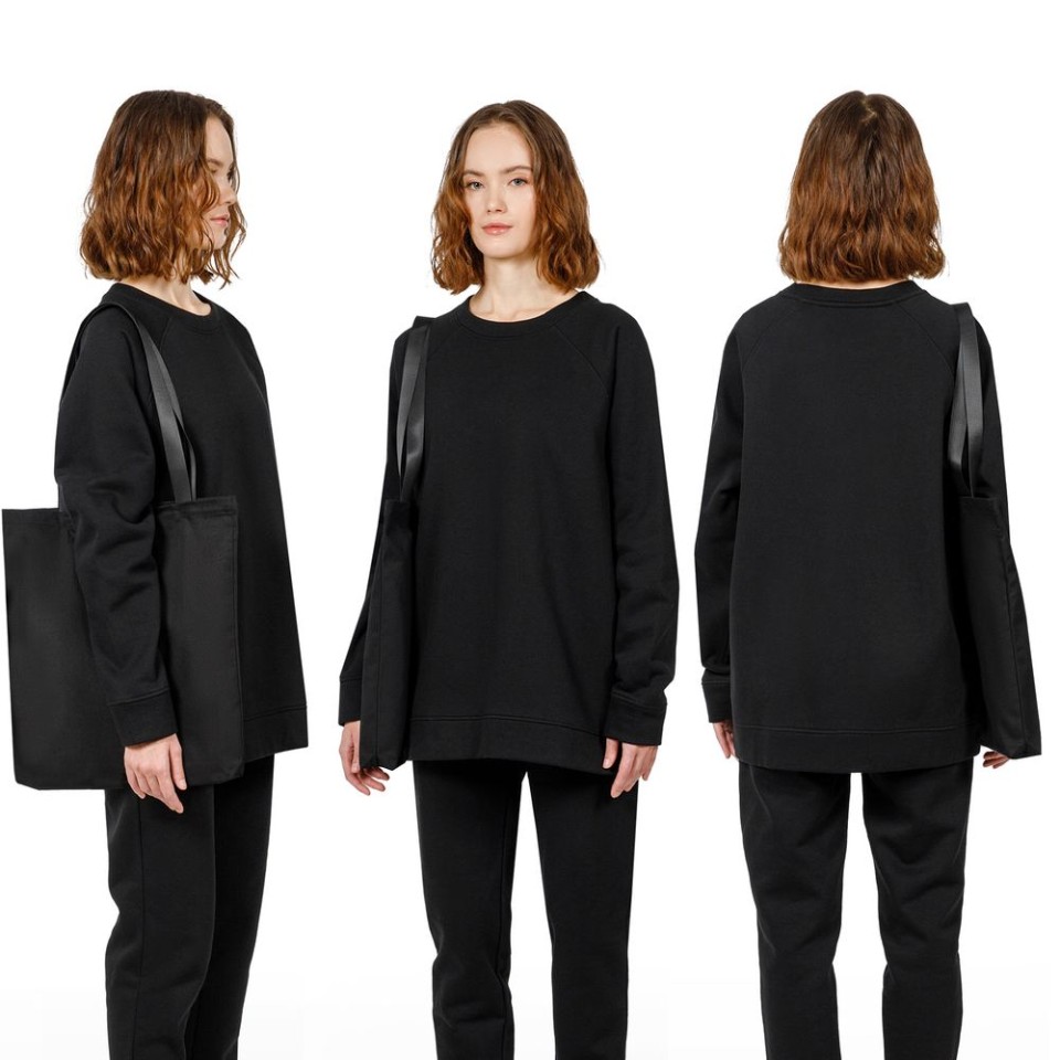 Шопер B5, черный с черными ручками