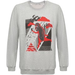 Свитшот «Преодолень», серый меланж, S