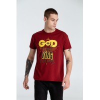 Футболка A God is High, гранатово-красная, S