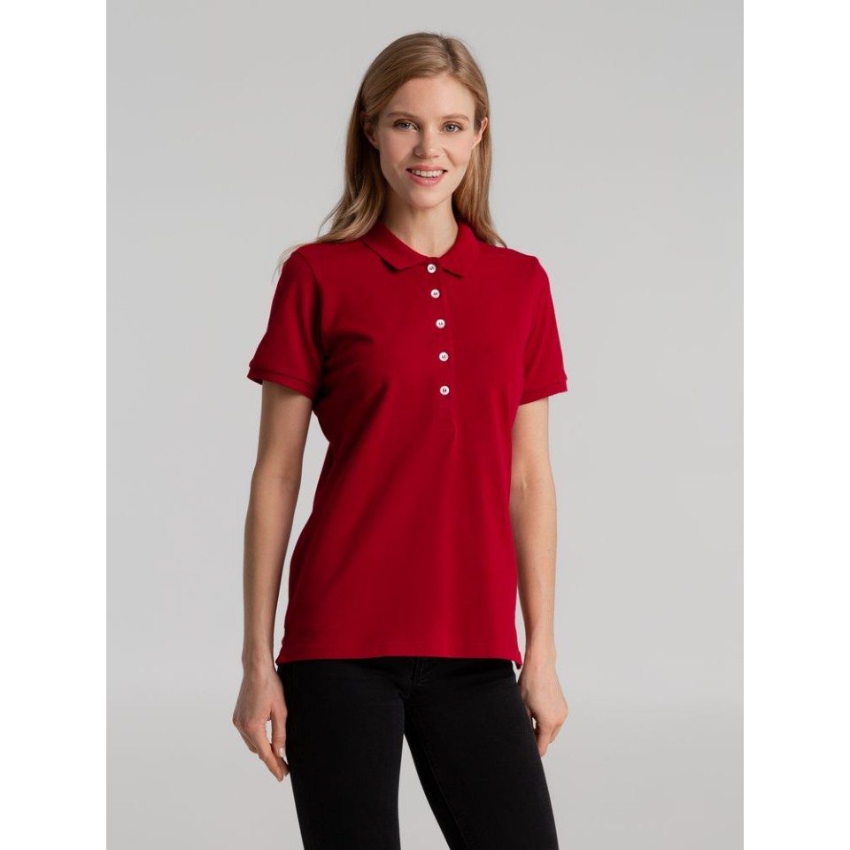 Рубашка поло женская Sunset красная, XL