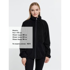 Куртка флисовая унисекс Fliska, черная, размер XS/S