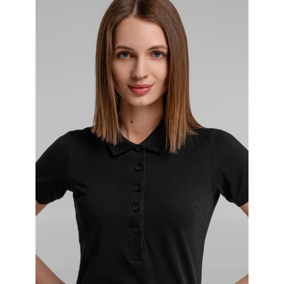 Рубашка поло женская Neptune черная, XL
