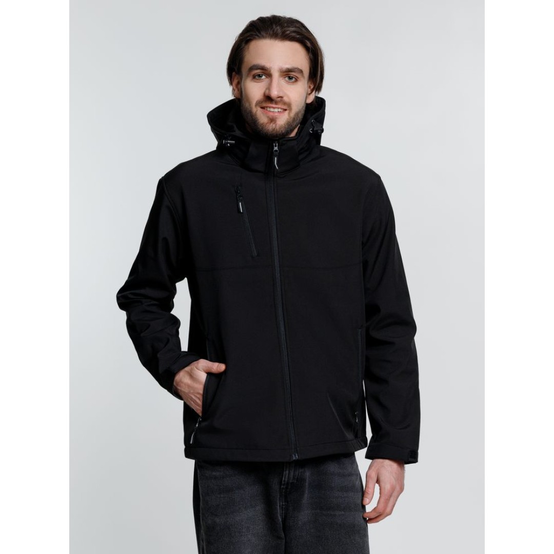 Куртка софтшелл мужская Zagreb, черная, размер XL