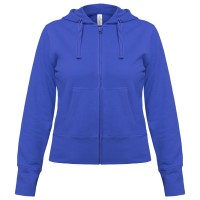 Толстовка женская Hooded Full Zip ярко-синяя, S