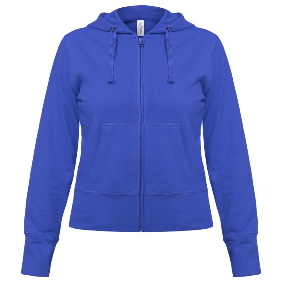 Толстовка женская Hooded Full Zip ярко-синяя, S