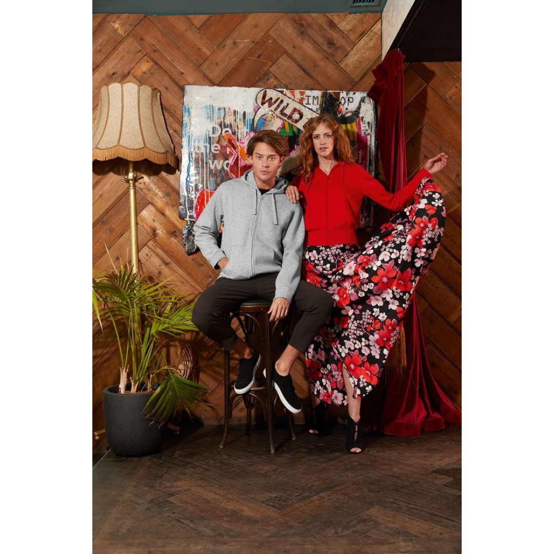 Толстовка женская Hooded Full Zip серый меланж, S