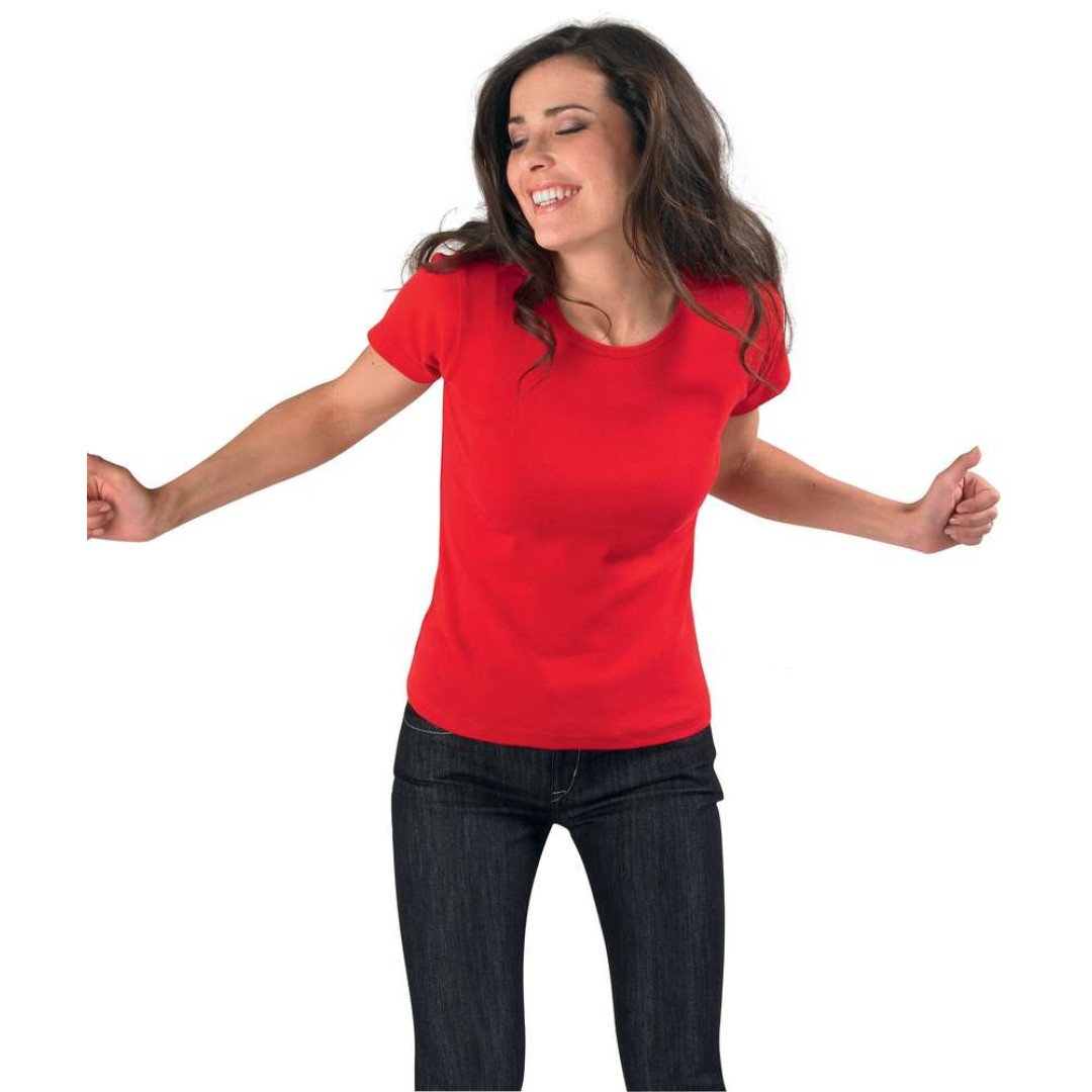 Футболка женская с круглым вырезом Lady 220 красная, S