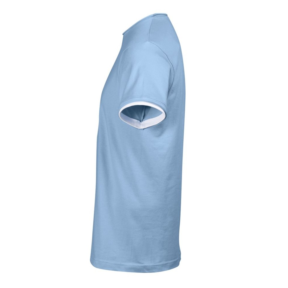 Футболка мужская с контрастной отделкой Madison 170, голубой/белый, XXL