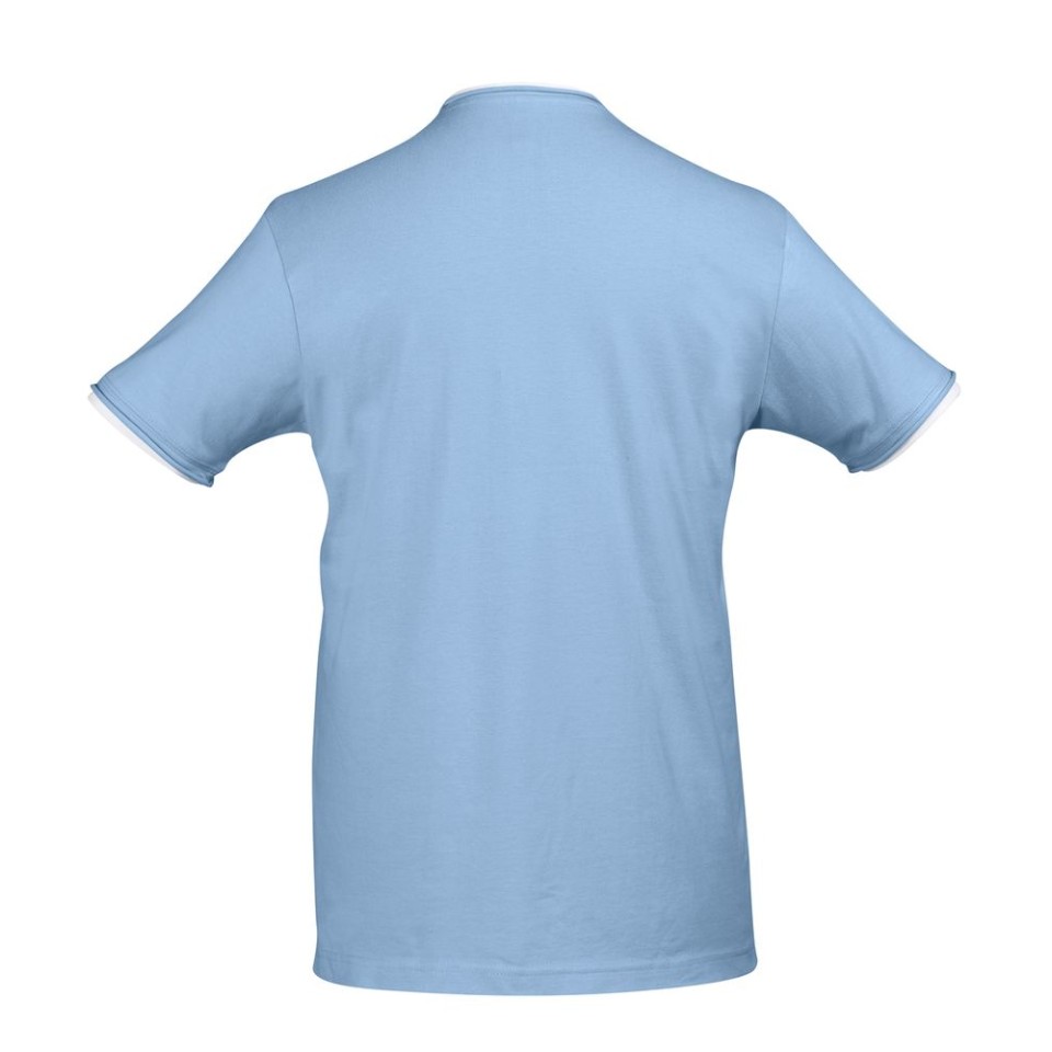 Футболка мужская с контрастной отделкой Madison 170, голубой/белый, XXL