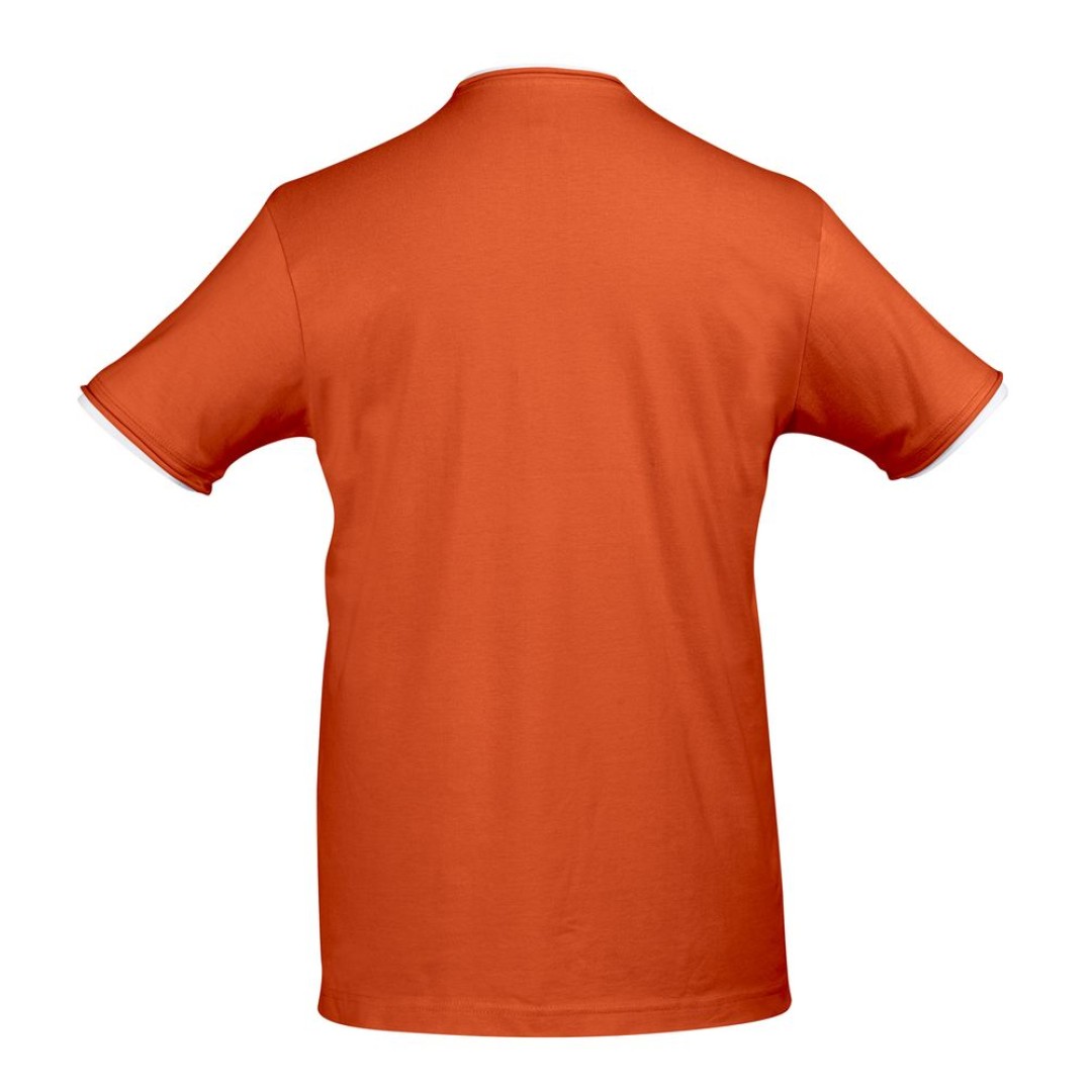 Футболка мужская с контрастной отделкой Madison 170, оранжевый/белый, XL