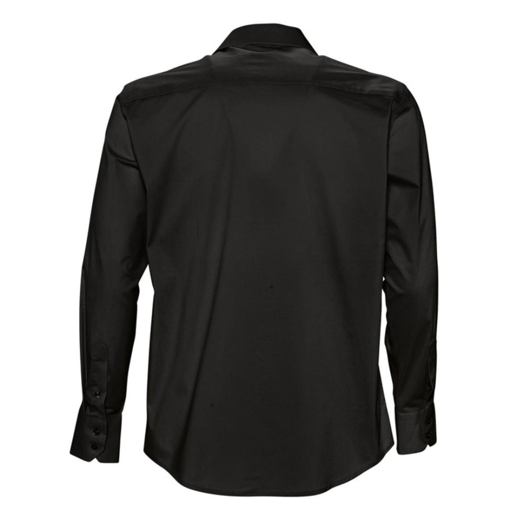 Рубашка мужская с длинным рукавом Brighton черная, M