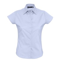 Рубашка женская с коротким рукавом Excess голубая, M
