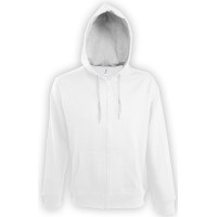 Толстовка мужская на молнии Soul Men 290 с контрастным капюшоном, белый, XXL
