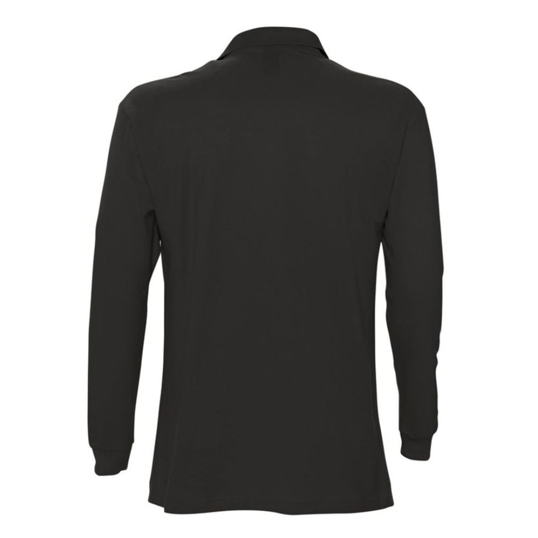 Рубашка поло мужская с длинным рукавом Star 170, черная, XL