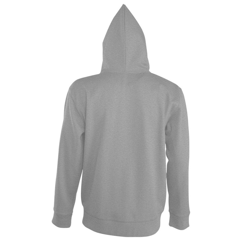 Толстовка мужская на молнии с капюшоном Seven Men 290, серый меланж, S