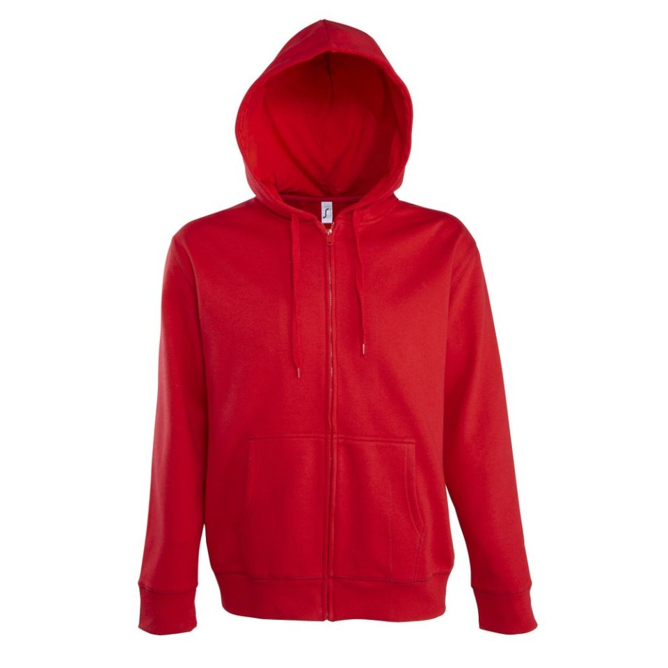 Толстовка мужская на молнии с капюшоном Seven Men, красная, S