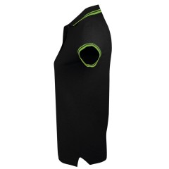 Рубашка поло женская Pasadena Women 200 с контрастной отделкой, черный/зеленый, L