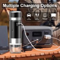 Портативная кофемашина Espresso с поддержкой капсул и молотого кофе, 20 бар, 2500 мАч, металлический серый