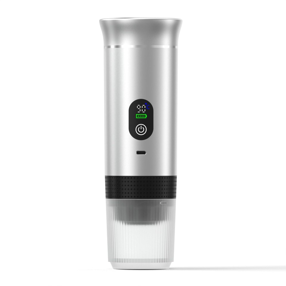Портативная кофемашина Espresso KF-JN-02PRO2.0 с поддержкой капсул и молотого кофе, 20 бар, 150 мл, 2500 мАч*3, металлический серебристый