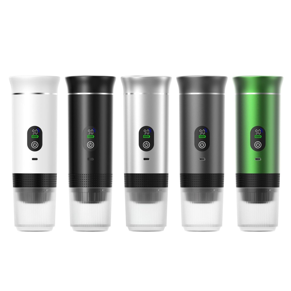 Портативная кофемашина Espresso KF-JN-02PRO2.0 с поддержкой капсул и молотого кофе, 20 бар, 150 мл, 2500 мАч*3, металлический серебристый