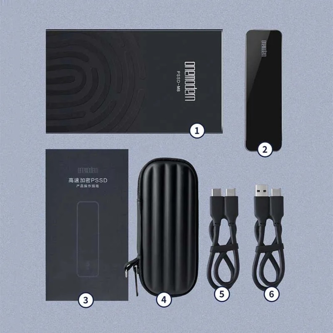 Внешний твердотельный накопитель Onemodern High-speed Fingerprint SSD 1 ТБ